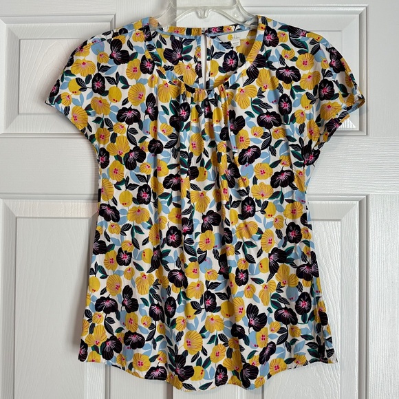 Boden Tops - Boden Ravello top in navy/yellow floral print size 4P